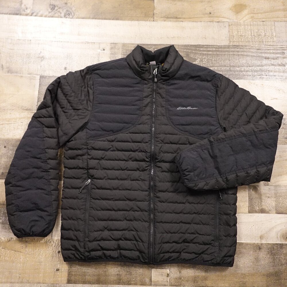 Eddie Bauer EB700 Down Puffer Jacket - Men's Size Large Black